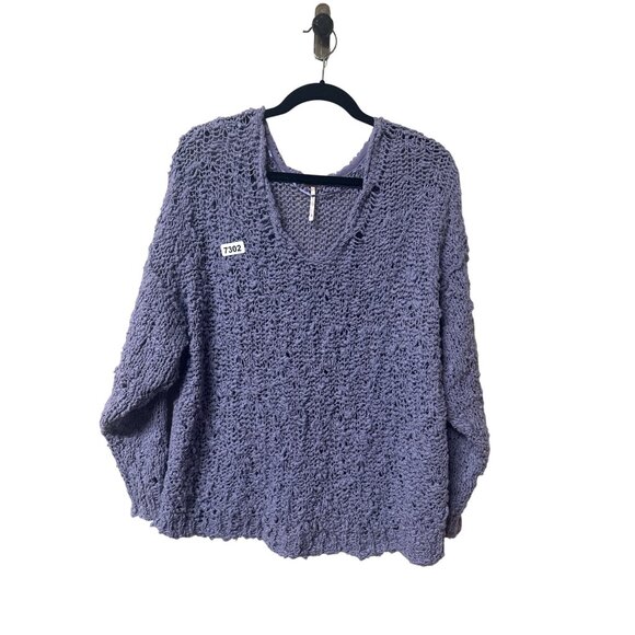 Free people small purple knitted long sleeve oversized - Picture 1 of 9